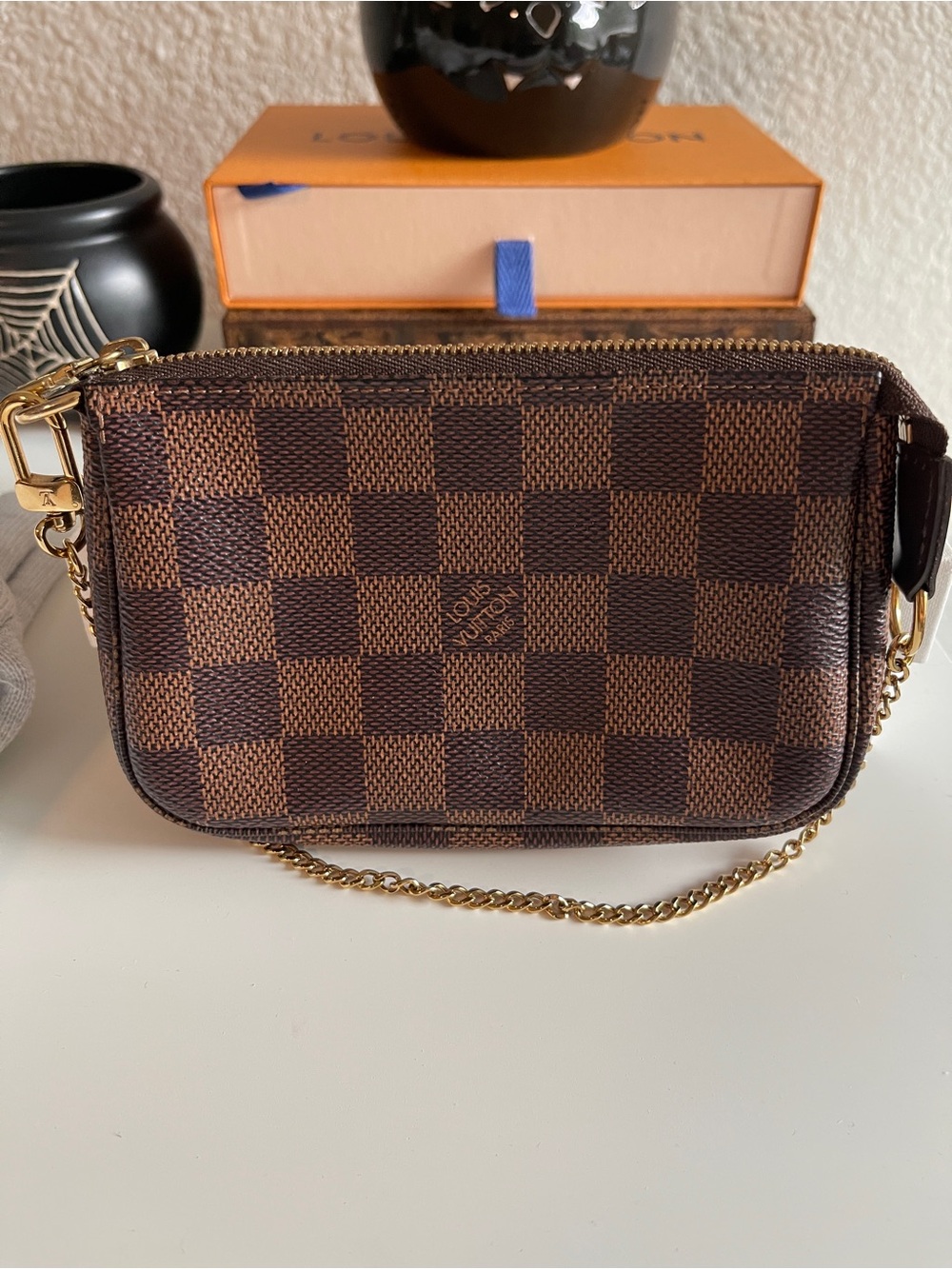 Louis Vuitton Brown Damier Ebene Mini Pochette Accessoire